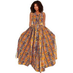 Ethnic African Print Ankara Maxi Infinity Dress